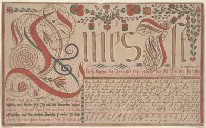 Skrivövning Vorschrift för Esther Hadmänn, Fraktur Måla penna & bläck med wc på papper