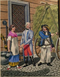 Kusk till en gentleman, tjänsteflicka och hövändare, ur en serie wienertyper ...