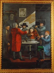 Repetition av en grupp musiker i tjänst hos en aristokrat ... (gouache)