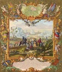 Erövring av fästningen Audenarde av de allierade trupperna 1708, tidigt 1700-tal.