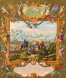 Erövring av fästningen Audenarde av de allierade trupperna 1708, tidigt 1700-tal.