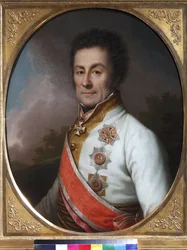 Le general Johan von Klenau und Janowitz - Porträtt av general Johann Graf von Klenau (1758-1819) - Johann Baptist von Lampi, den yngre (1775-1837). Olja på duk