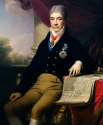 Porträtt av Andrey Razumovsky Kirillovich (1752-1836) rysk diplomat, tsars ambassadör i Wien; ca 1810