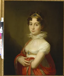 Marie Louise de Habsbourg-Lorraine-Este (Habsbourg Lorraine Este) - Ungdomsporträtt av kejsarinnan Maria Ludovica (1787-1816) med ett diadem av Lampi, Johann-Baptist von, den äldre (1751-1830). Olja på duk, storlek: 79x63, , Privat samling