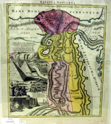 Moderna Egypten, karta över Egypten, ca. 1720