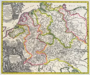 Hydrografisk karta över Tyskland, cirka 1720 (gravyr)