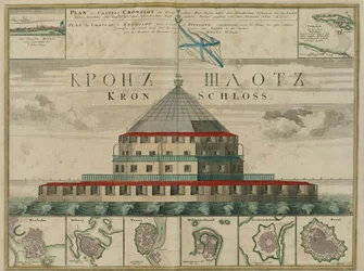 Plan över fästningen Kronstadt, 1750