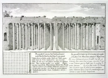 Cistern under Hippodromen, Konstantinopel, Turkiet, från "Entwurf einer historiska arkitektur", 1721