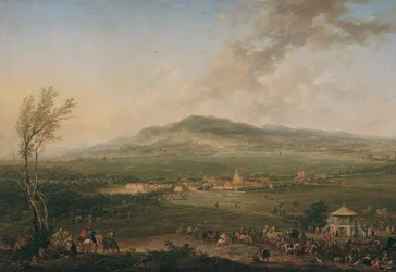 Laxenburg från Lusthaus på Hanawiese mot Mödling