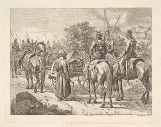 Kosacker som eskorterar regementet Cassone, 1815.