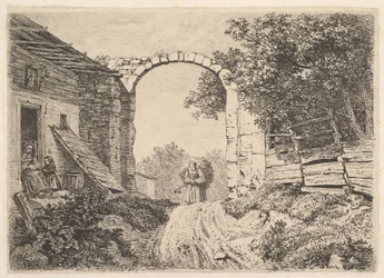 Flicka med en last hö, utanför Thorbogen, 1817.