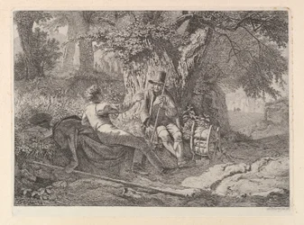 Konstnären vilar med sin vägvisare, 1819.