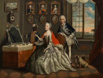 Johann Christian Fiedler - Georg Wilhelm av Hessen-Darmstadt och hans syster Caroline Louise