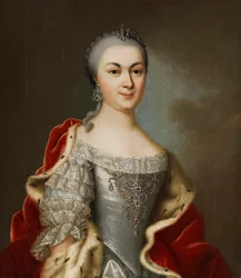 Porträtt av prinsessan Maria Louise Albertine av Hesse-Darmstadt, ca 1760.