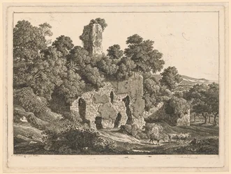 Landskap - Ruinerna av Ventidio Bassos villa i Tivoli
