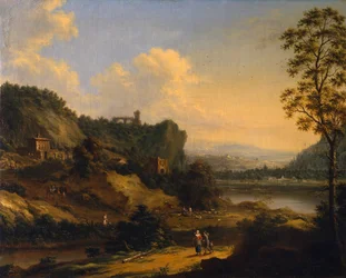 A River Landscape (olja på duk)