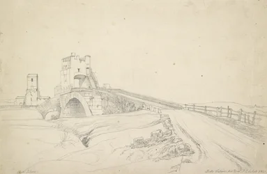 Ponte Salario nära Rom, 1821 (grafit på benvitt papper)