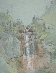 Landskap med vattenfall, 1816.