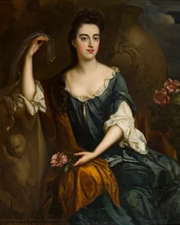 Porträtt av Mrs Judith Corbet, ca 1680-1710 (olja på duk)