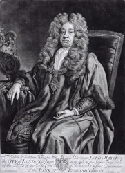 Sir John Houblon (1632-1711) graverad av R. Williams