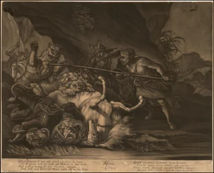 Ca. 1770 allegorisk mezzotint av Afrika
