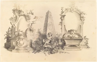 Cartouche Moderne med dödens emblem