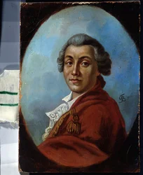 Porträtt av poeten Alexander Sumarokov (1717-1777) (Porträtt av poeten Alexander Sumarokov). Målning av Johann Friedrich August Tischbein (1750-1812). Huile sur toile
