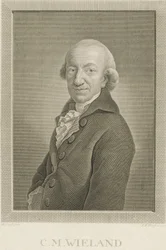 Porträtt av poeten och författaren Christoph Martin Wieland 1733-1813, 1797.