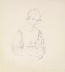 Porträtt av konstnärens fru, Nina, c1830