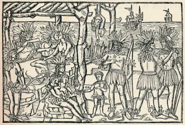 Den första representationen av folket i den nya världen, 1505, 1912