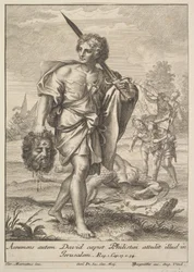David med huvudet av Goliat, 1705-62.