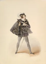 Costume Study för Belmonte in the Abduction from the Seraglio av W.A. Mozart, ca. 1830-50.
