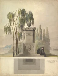 Design för en grav, Rothgeisser i Nürnbergs höjd- och markplan, 1826.