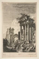 Capriccio med romerska ruiner