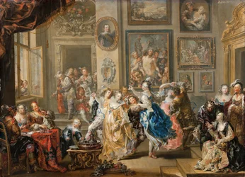 Dansscen med palatsinteriör, 1731-1734.