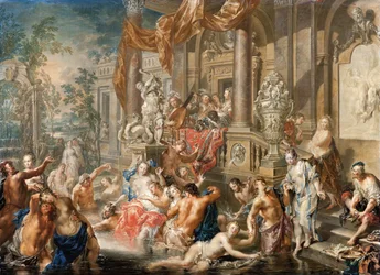 Fontänscen framför ett palats, 1731-1734.