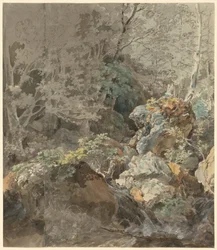 Vattenfall i en bergsskog, 1797.