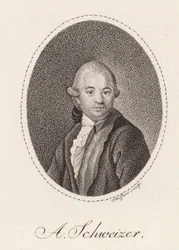 Porträtt av tonsättaren Anton Schweitzer 1735-1787, 1785.