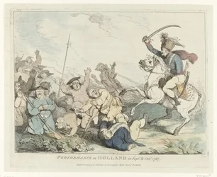 Showen Föreställning i Holland i sept.r & okt.r 1787 (titel på objekt) Fyra engelska tecknade serier om patrioterna 1787 (serietitel)