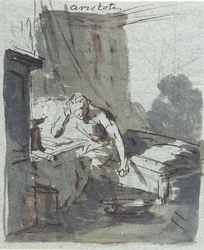 Aristoteles (grafit, bläck & tvätt på papper)