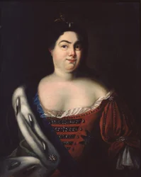 Porträtt av kejsarinnan Catherine I. 1684-1727, tidigt 1700-tal.