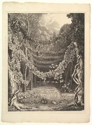 Frontispice till volym IV av Homeros hämtad från antiken, Göttingen: Heinrich Diete..., ca 1796.