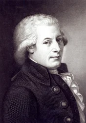 Porträtt av Wolfgang Amadeus Mozart (1756-91) österrikisk kompositör, graverad av Lazarus Gottlieb Sichling (1812-63)