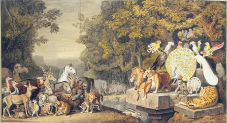 Djurens domstol, illustration av Canto IV av Goethes "Reineke Fuchs"