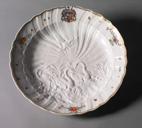 Tallrik från Swan Service, tillverkare Meissen Porslinsfabrik, Tyskland, ca 1737-1741 (porslin)