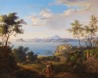 Johann Joachim Faber Pozzuolibukten nära Neapel 1829