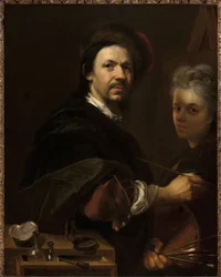 Självporträtt med fru - Självporträtt med fru - Jan (Johann) Kupecky (Kupetzky) (1667-1740). olja på duk