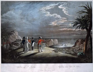Napoleon Bonaparte på ön Saint Helena - Rugendas, Johann Lorenz, den yngre (1775-1826) - Akvatint - 47x58 - Privat samling
