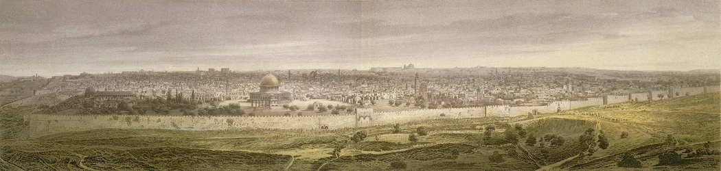 Jerusalem. Etsning av Bernatz m.fl. - Felsing, F. Stampatore