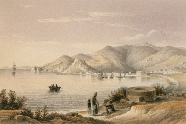Patmos i en etsning av Bernatz et alii - Steinkopk J.F. Editore
